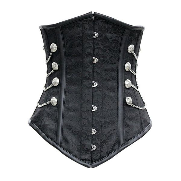 

women's shapers lace-up waist training corset under bust vintage tummy shaper shapewear standard high, Black;white