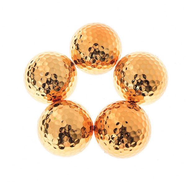 

golf balls dia about 42.7mm 1pc/2pcs plated ball fancy match opening goal gift durable construction for sporting events