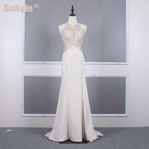 

party dresses soayle evening long o-neck beaded crystal dress sleeveless open back vestido de festa, White;black
