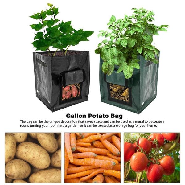 

planters & pots gallon potato bag garden planting heavy duty gardening for yard flower pot