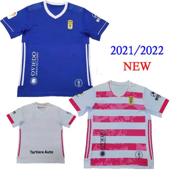 

men's t-shirts 21 22 camisetas de fÃºtbol del real oviedo bÃ¡rcenas johannesson ibra r. folch camiseta local azul visitante rosa, White;black