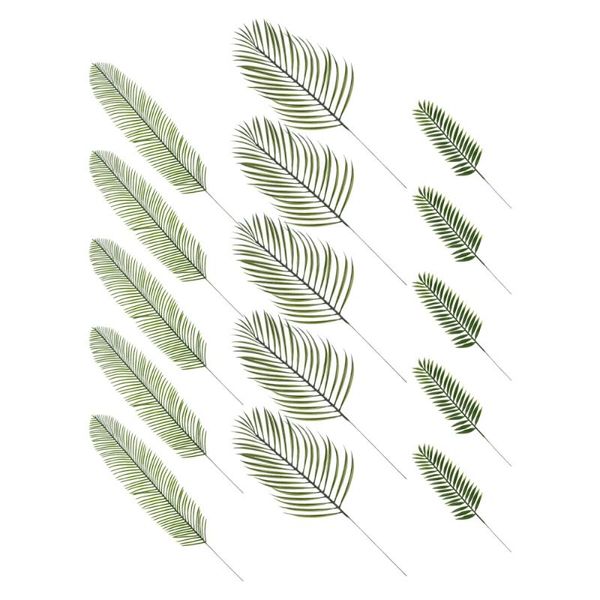 

decorative flowers & wreaths 15pcs faux palm tree leaf greenery wedding jungle party festival decoration