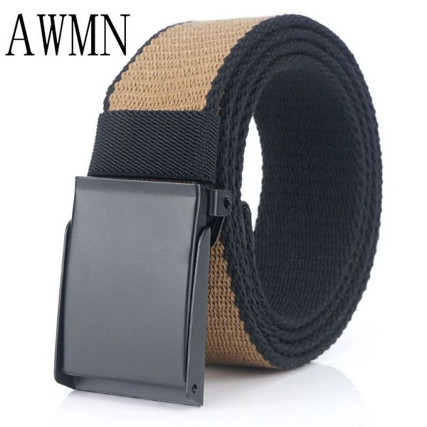 

durable fashion the felt 2021 casual canvas men's belt versatile jeans pure cotton comfortable, Black;brown