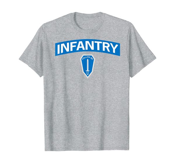 

infantry blue - follow me patch, t-shirt, White;black