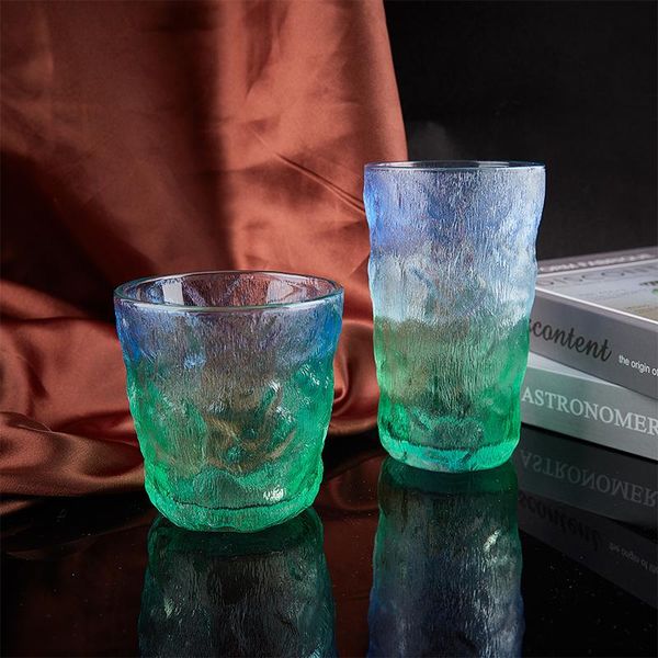 

wine glasses glacier pattern glass household water cup juice drink coffee beer