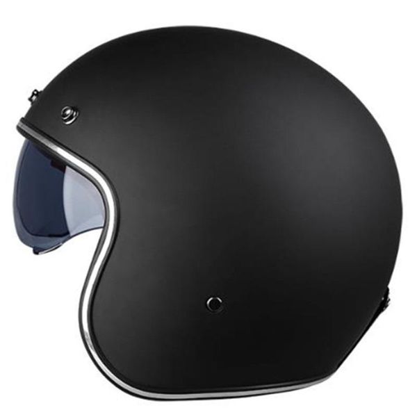 

motorcycle helmets vintage open face helmet jet retro men women motorbike scooter 3/4 cascos matte black moto casque dot approval