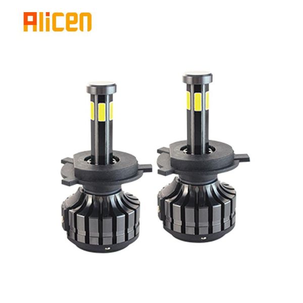 

car headlights h4 led headlight 360Â° six-sided luminous three-color distance and near one h13 9007 fog lamp