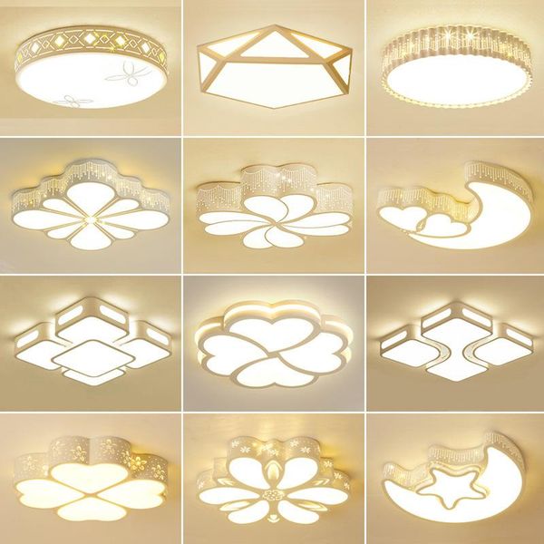 

modern minimalist golden round acrylic ceiling lamp for bedroom children's room living room dining warm decorative led lamp