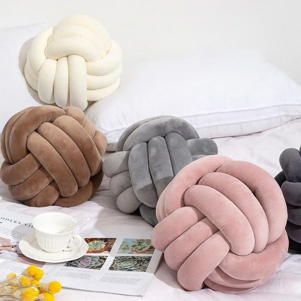 

cushion/decorative pillow three-strand round knotted ball pillows hand-woven soft cushions bed stuffing home decoration