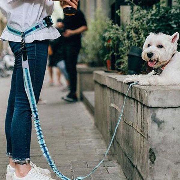 

dog collars & leashes adjustable hand leash traction rope for pet chest strap walking running jogging pull waist belt