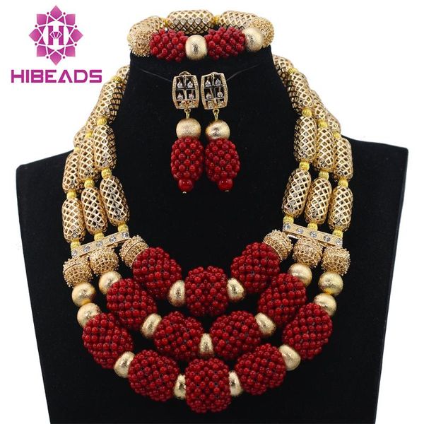 

earrings & necklace 2021 latest red coral beads bridal jewelry set gold statement for bride wedding cnr621, Silver