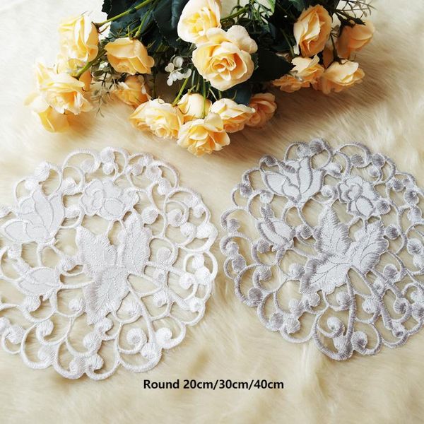 

table cloth high-end round western placemats handmade hollow tablecloths, heavy industry embroidery coasters, coffee pads