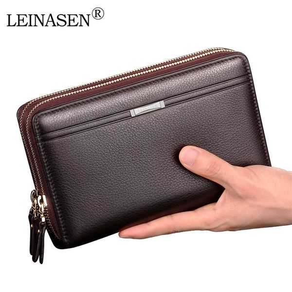 

wallets men clutches pu leather business brand blue fashion zipper long wallet phone holders handbag multifunctional 2021, Red;black