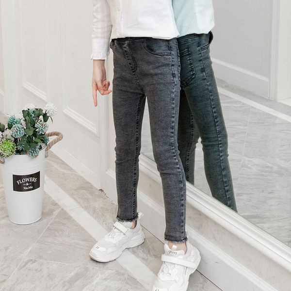 

jeans keelorn girls pants 4-13 years old children outfits 2021 autumn fashion denim jean casual clothing for teenagers, Blue
