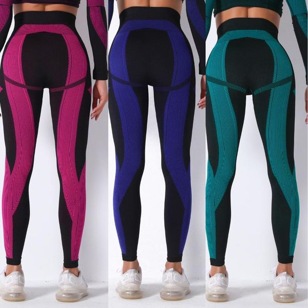 

yoga outfit sport leggings women striped print pants workout fitness jogging running gym tights stretch compression sportswear
