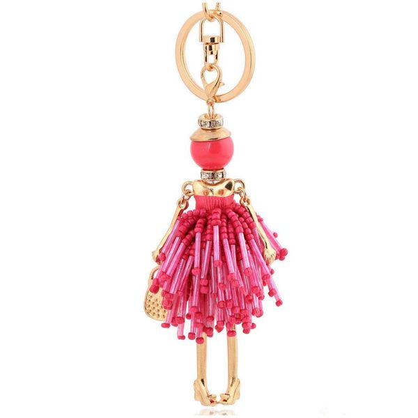 

keychains fashion key chain red rhinestones ring tassel crystal keychain gold-color lovely gifts, Silver