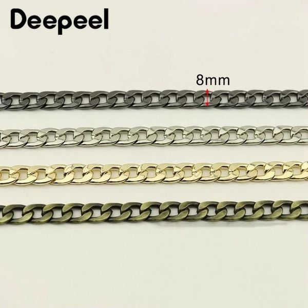 

bag parts & accessories 8mm metal chains shoulder straps women handbag purse adjusted strap chain diy replacement handle, Black