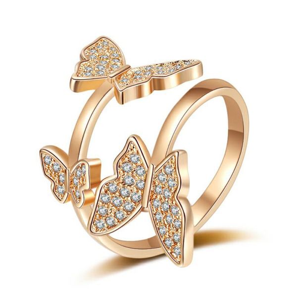 

cluster rings 2021 fashion personality ring 925 silver women small design micro-set jewelry rose gold festival anniversary gift, Golden;silver