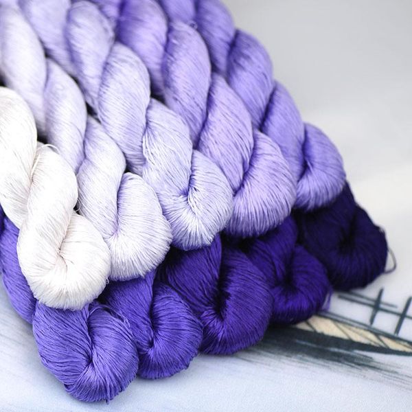 

yarn 1pcs/400m silk embroidery thread / 100% /hand embroider cross stitch/ royal light/8 gradient colors, Black;white