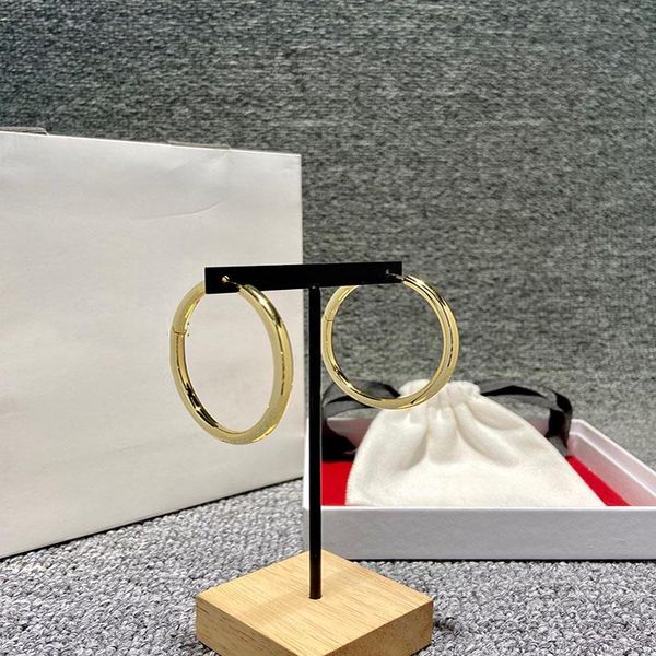 

hoop & huggie simple elegant s925 sterling silver round earrings original brand jewelry logo exquisite female holiday gift, Golden;silver