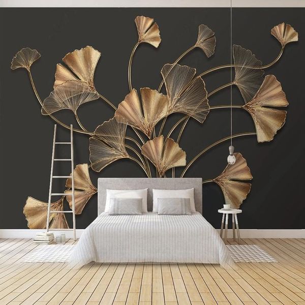 

wallpapers custom 3d mural environment friendly bedroom wallpaper abstract plant flower big leaves home interior decoration wall papers