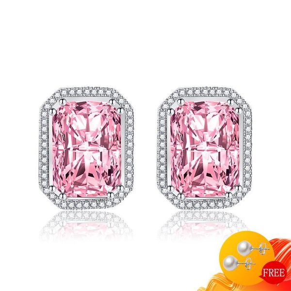 

stud luxury earrings 925 silver jewelry with zircon gemstone ear accessories for women wedding party gift ornament wholesale, Golden;silver