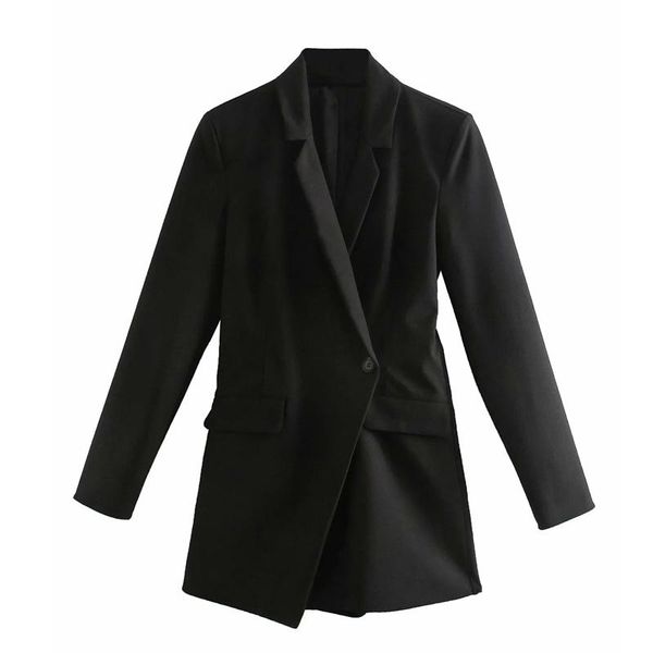 

women's suits & blazers ladies chic single button casual solid color blazer dress elegant office long-sleeved suit jacket spring and au, White;black