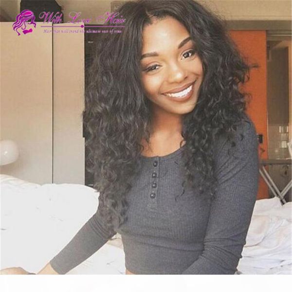

human hair lace front wigs & full lace wig virgin malaysian curly human hair wigs ing, Black