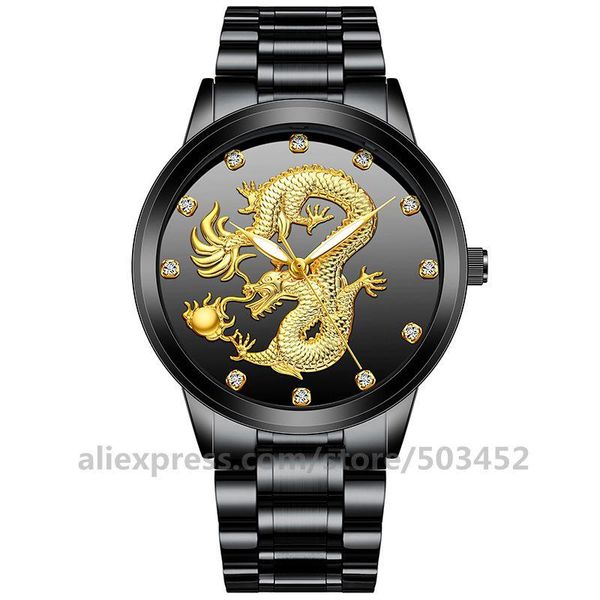 

wristwatches 50pcs/lot luxury watch men golden casual steel fashion quartz stainless belt waterproof mechanical dragon relogio, Slivery;brown