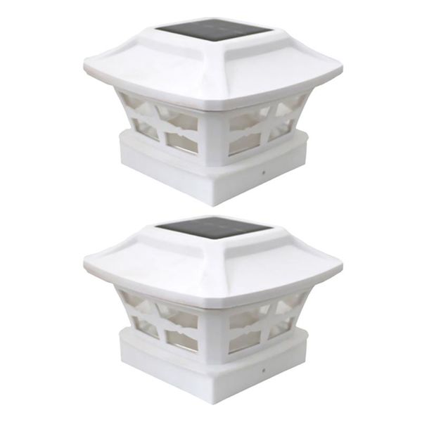 

solar lamps 2pcs fence pillar light garden post courtyard decorative lamp
