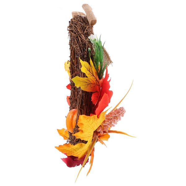 

decorative flowers & wreaths 1pc pumpkin wreath home decor rattan door pendant