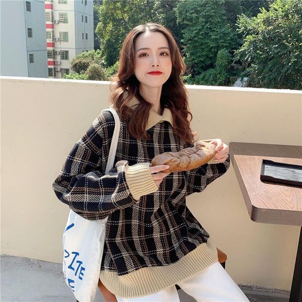 

autumn/winter 2021 new on plus-thick long-sleeved guard dress women's loose-fitting collared lads casual clothes clothing, Black
