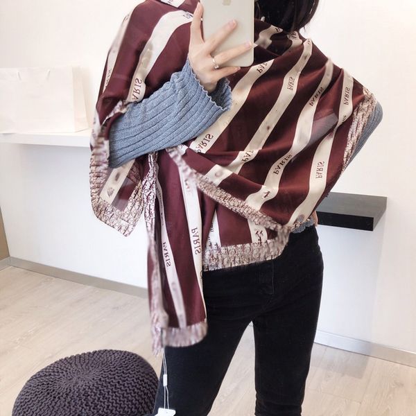 

high quatity twill silk scarfs for women fashion sunscreen lapel head scarf designer scavers plaid hijab shawl pashmina 4 colour, Blue;gray