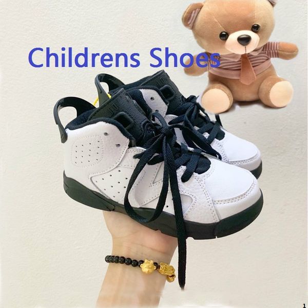 

kaws children's 6 basketball shoes kids athletic sports shoe for childrens boys girls mid cut size:22-35