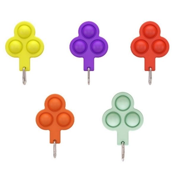 

silicone clover decompression bubbles silicone finger bubble stress toys keychain finger mini decompression keychain wholesale h38ga46