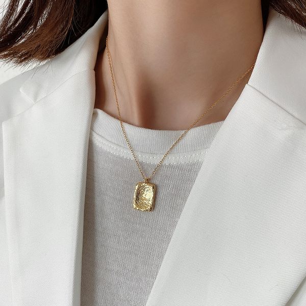 

peri'sbox 925 silver solid reticulated textured rectangle pendant necklaces statement charms bohemian trendy necklaces for women q0531