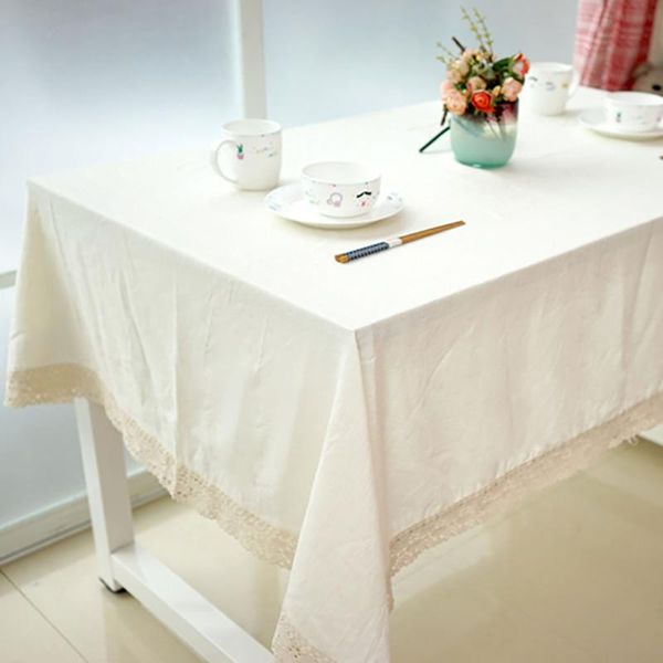 

table cloth lychee solid color simple white rectangle cover home wedding birthday party tablecloth