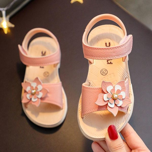 

sandals girls' fashion princess shoes antiskid beach middle school students' casual footwear kids, Black;red