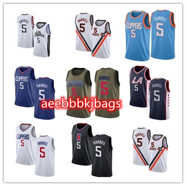 

2021 montrezl custom men women youth 5 harrell basketball jerseys red blue leave number name, Black;red