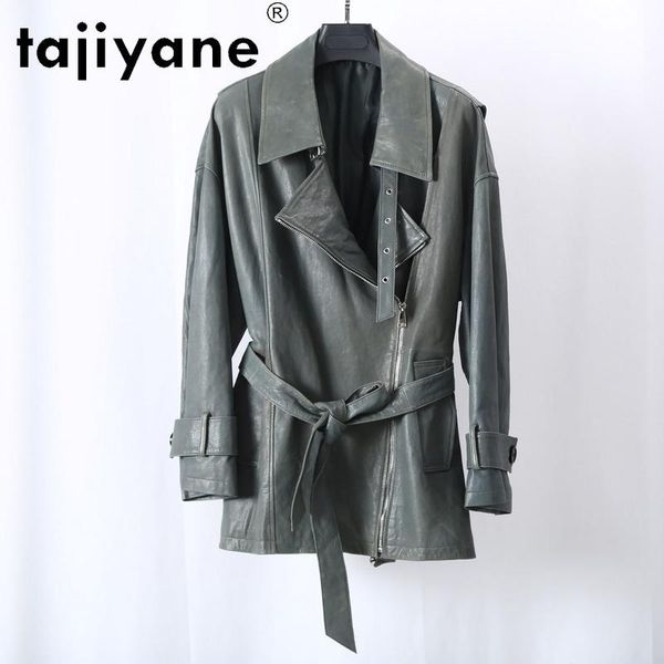

women's leather & faux tajiyane genuine jacket women spring 2021 100% sheepskin coat female korean fashion jackets jaqueta feminina pph, Black