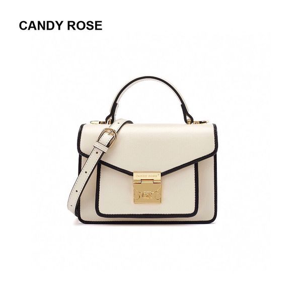 

candy rose color matching postman's bag slanting across one shoulder