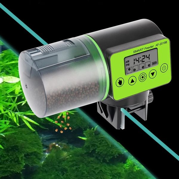 Timer automatico intelligente per mangiatoia per pesci Alimentatore per pesci con indicatore LCDTimer Dispenser per mangime per pesci per acquario o acquarioTimerAccessori per acquario