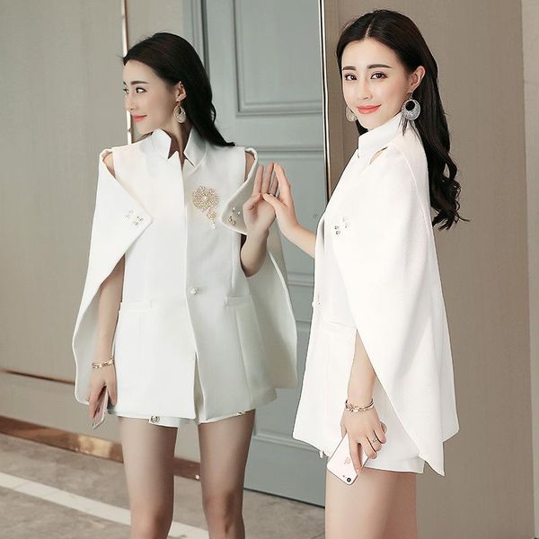 

women's jackets england style sleeveless suit jacket women elegant single button fashion short coat black white office lady cloak outer, Black;brown