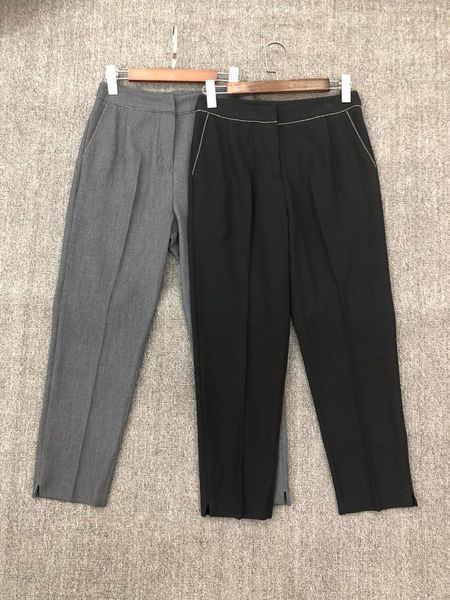 

women's pants & capris 2021 women fashion loose inlaid contrast color cigarette trousers 0716, Black;white