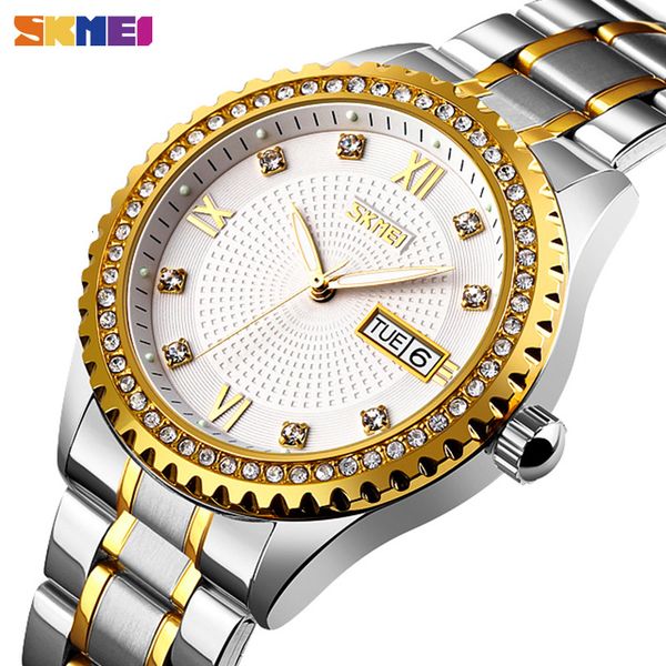 

skmei luxury automatic gentlemen clocks hollow diamond mechanical date week men clock reloj hombre 9221, Slivery;brown