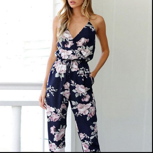 

women feminino sleeveless floral jumpsuits clubwear summer playsuit bodycon party backless jumpsuit romper 2021 new fashion, Black;white