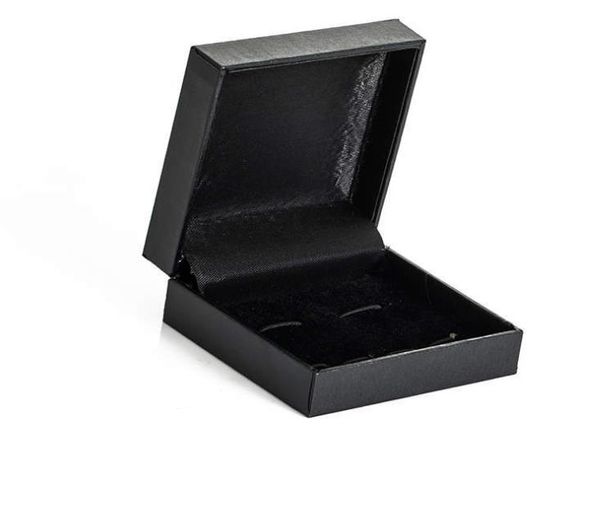 100 teile/los Klassische Manschettenknopf Box 78x68x28mm Schwarz Manschettenknöpfe Verpackung Halter Lagerung Carring Fällen Schmuck boxen Großhandel SN3243