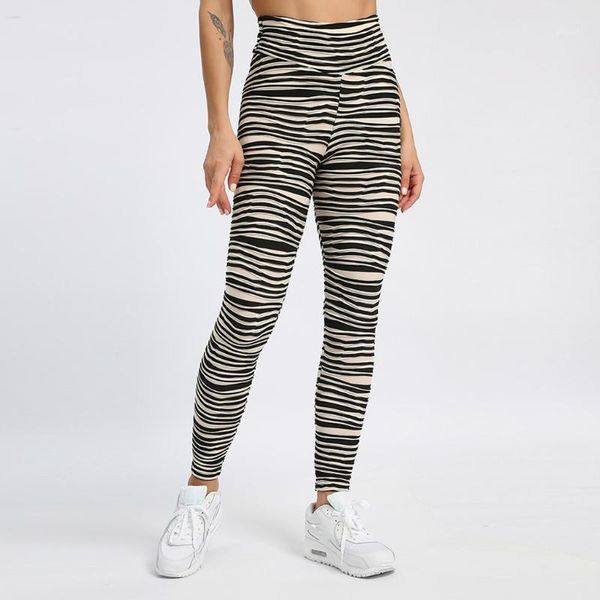 

fashion ladies stripe printing elastic exercise fitness running yoga pants seamless gym leggings women pants mallas deporte1, White;red