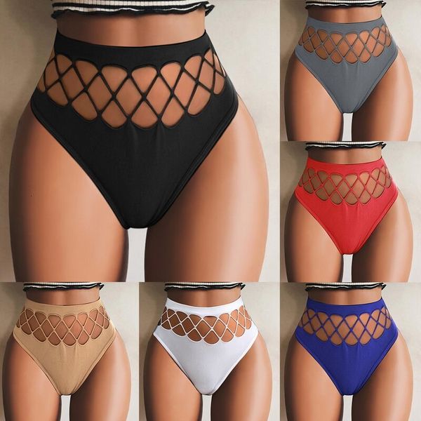 

2021 new women's underwear high elastic mesh thong hip taille big mate breathing comfortable mode lingerie, Black;pink