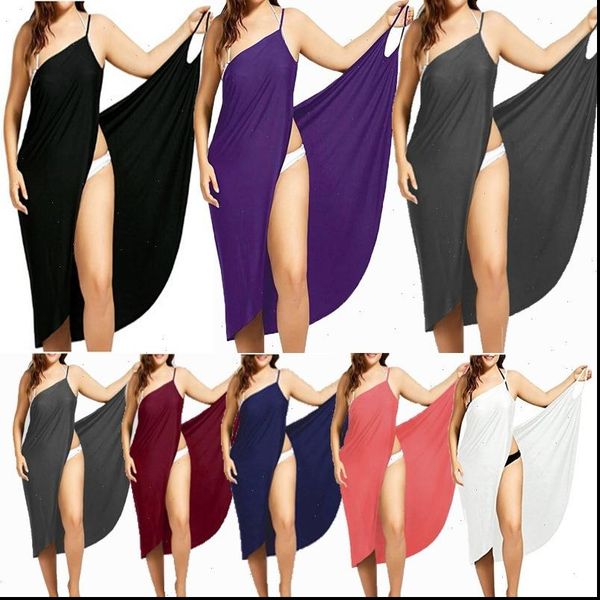 

women beach dress sling becah wear sarong bilini cover up warp pareo dresses backless swimwear femme plus size, Black;gray